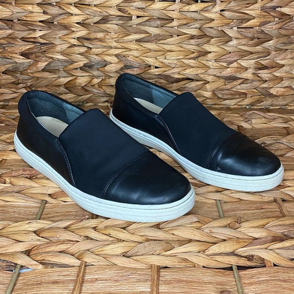 via spiga black slip on sneakers